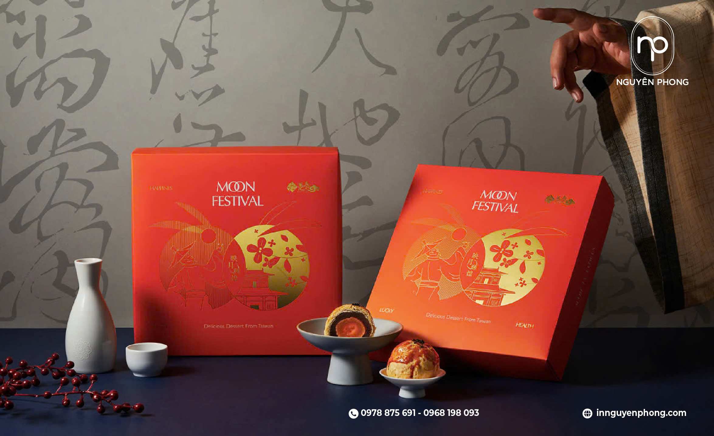 Hộp bánh trung thu tinh xảo từng chi tiết